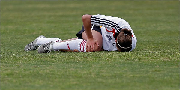 Female soccer player injured