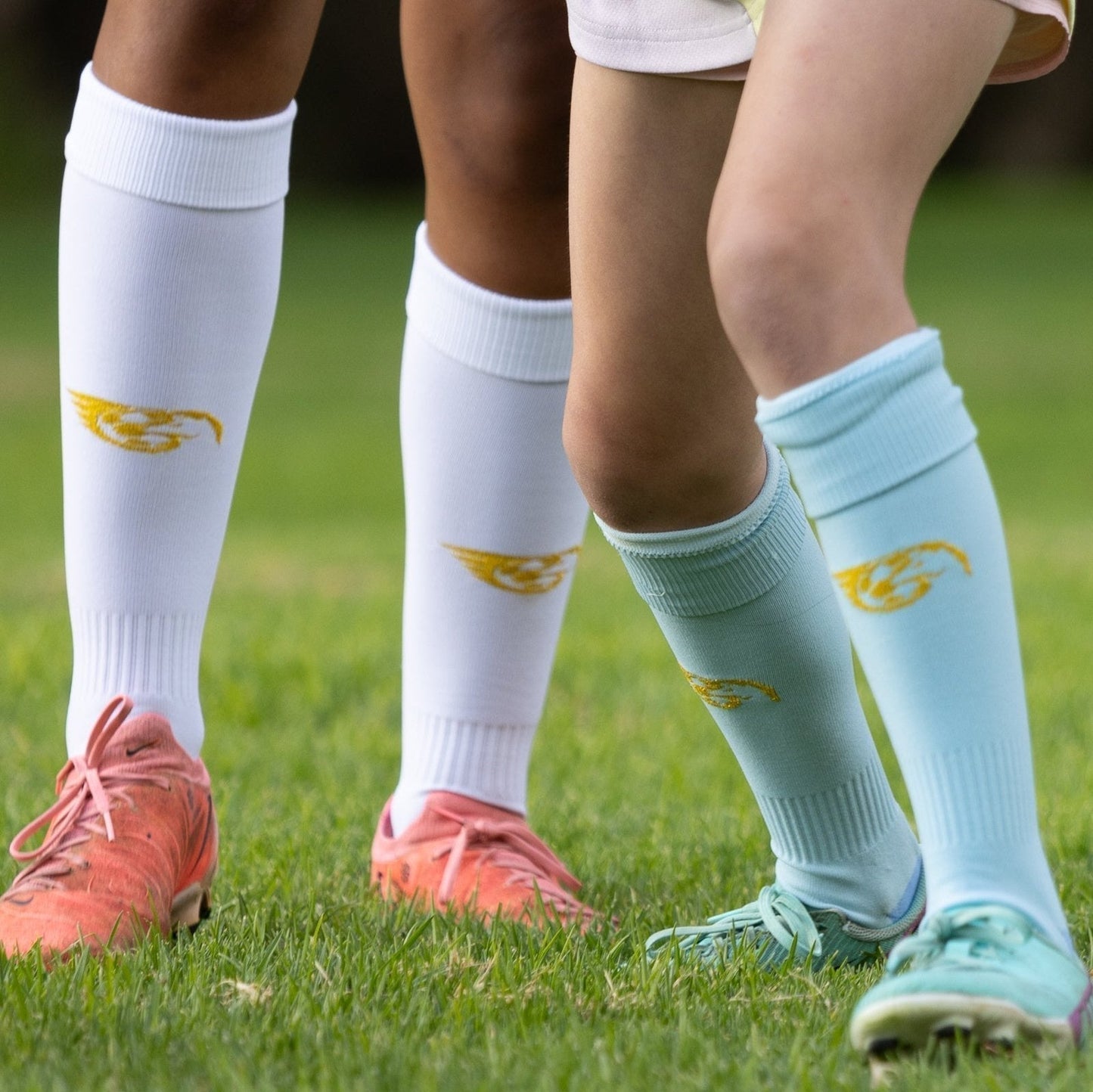 white soccer socks