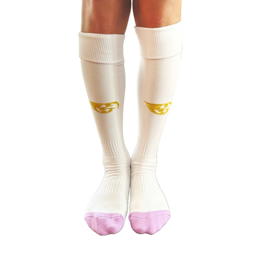 white soccer socks