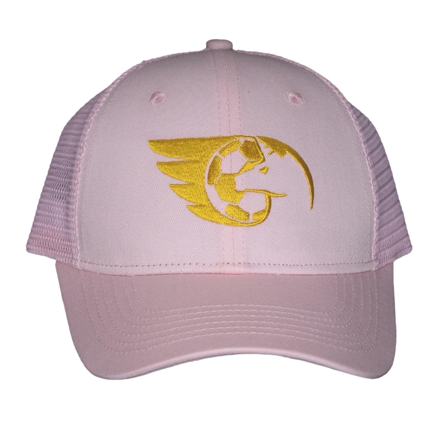 Pink Girls Trucker Gold Embroidery Logo